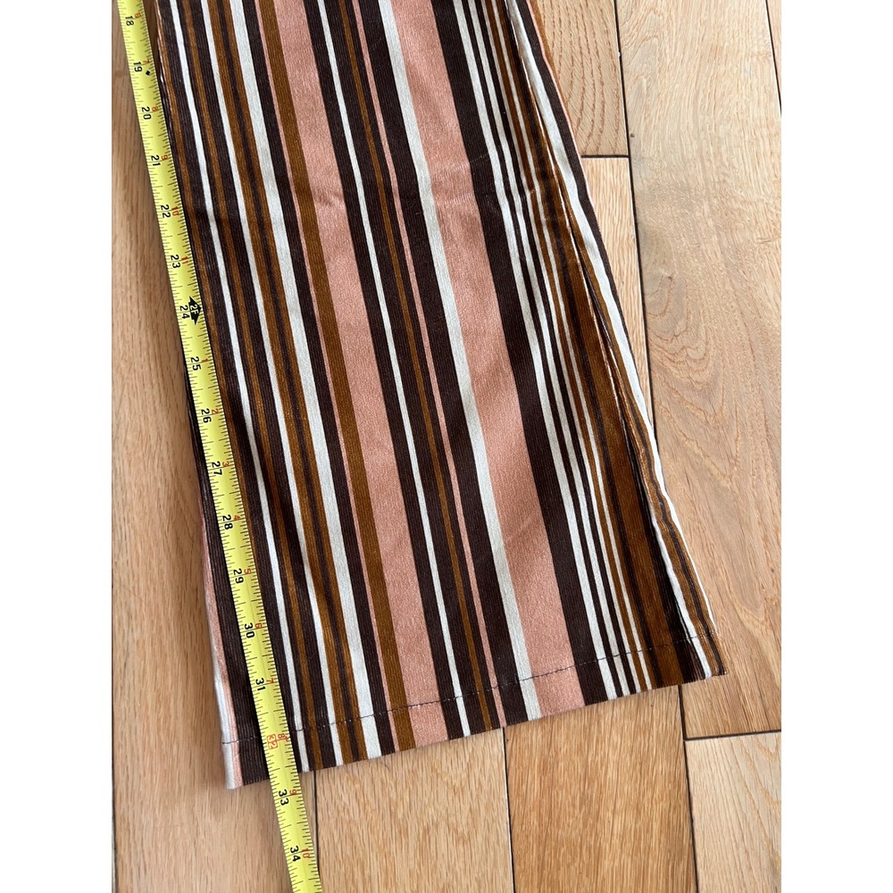 Dolls Kill x Bratz Striped Brown Corduroy Bootcut Pants High Rise Womens Size M - Picture 8 of 12